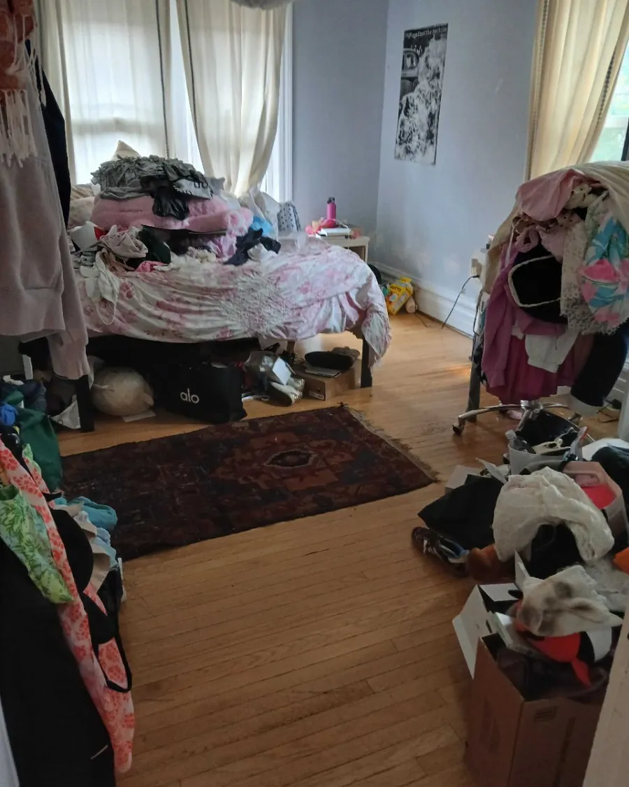 Bedroom before a deep clean